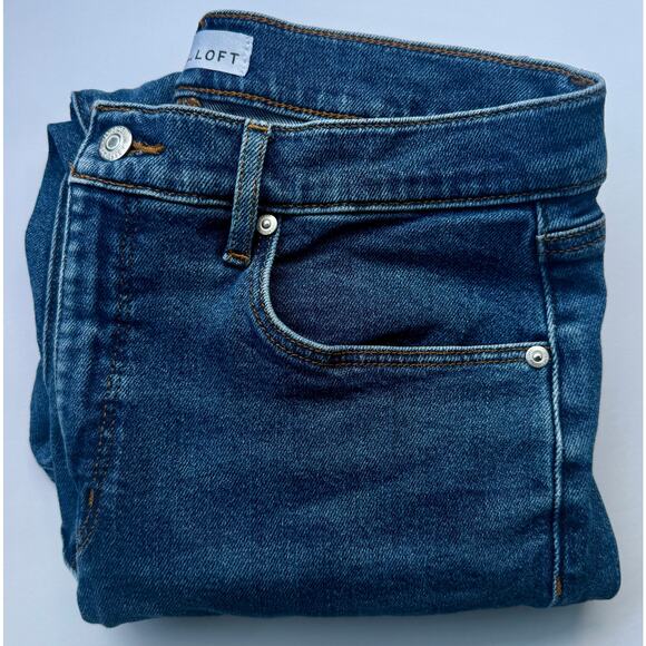 👖 LOFT High Rise Straight Jeans Women’s Size 8 / 29 Medium Wash Slim Fit Denim - Picture 1 of 5